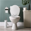 Pemberly Row Round Wood Toilet Seat in White with Soft Close Hinges