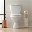 Pemberly Row Round Wood Toilet Seat in White with Soft Close Hinges