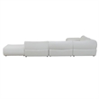 Pemberly Row L-Shaped Velvet Sectional Sofa in Cream