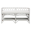 Pemberly Row Leryn Natural Rattan Bench with Shelf White