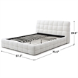 Pemberly Row Queen Upholstered Bed Frame Plush Fabric White 97.5