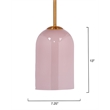 Pemberly Row Holt 1-Light Pendant with Pink Glass Shade and Brass
