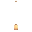 Pemberly Row Holt 1-Light Pendant with Taupe Glass Shade and Brass