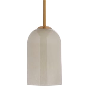 Pemberly Row Holt 1-Light Pendant with Taupe Glass Shade and Brass