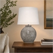 Pemberly Row Transitional Ceramic Table Lamp in Brown with Linen Shade