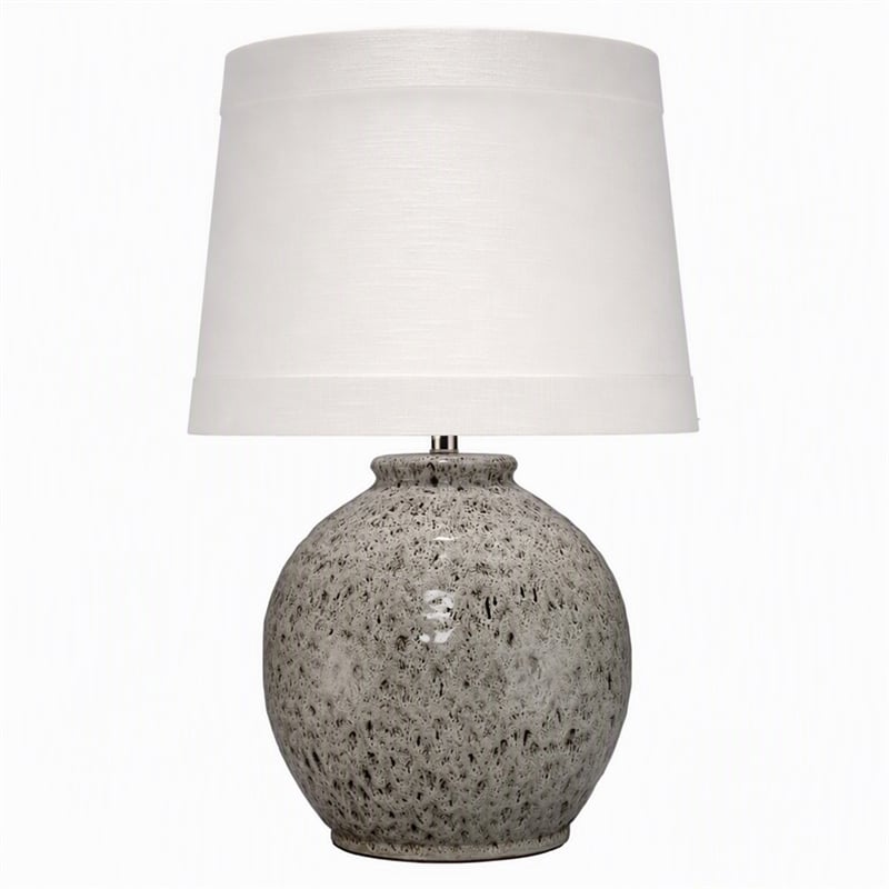 Pemberly Row Transitional Ceramic Table Lamp in Brown with Linen Shade