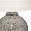 Pemberly Row Transitional Ceramic Table Lamp in Brown with Linen Shade