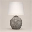 Pemberly Row Transitional Ceramic Table Lamp in Brown with Linen Shade