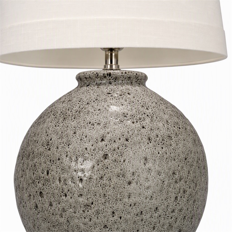 Pemberly Row Transitional Ceramic Table Lamp in Brown with Linen Shade