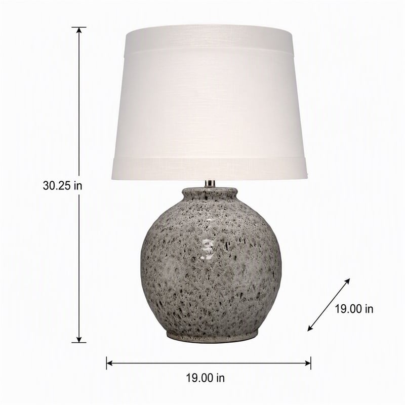Pemberly Row Transitional Ceramic Table Lamp in Brown with Linen Shade