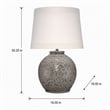 Pemberly Row Transitional Ceramic Table Lamp in Brown with Linen Shade
