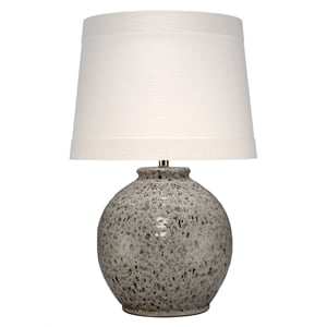 Pemberly Row Transitional Ceramic Table Lamp in Brown with Linen Shade