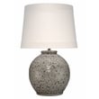 Pemberly Row Transitional Ceramic Table Lamp in Brown with Linen Shade