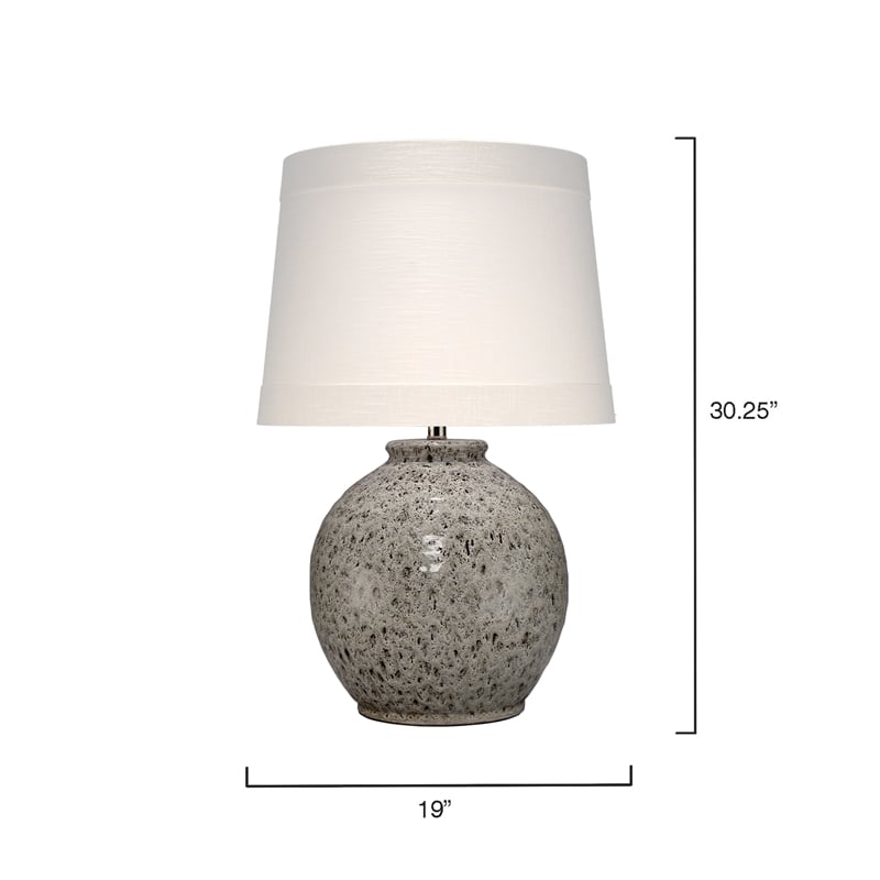 Pemberly Row Transitional Ceramic Table Lamp in Brown with Linen Shade