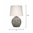 Pemberly Row Transitional Ceramic Table Lamp in Brown with Linen Shade