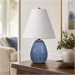 Pemberly Row Ceramic Table Lamp with Linen Shade in Blue