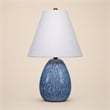 Pemberly Row Ceramic Table Lamp with Linen Shade in Blue