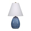 Pemberly Row Ceramic Table Lamp with Linen Shade in Blue