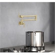 Pemberly Row Brass Wall Mounted Pot Filler Faucet in Brushed Gold