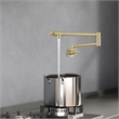 Pemberly Row Brass Wall Mounted Pot Filler Faucet in Brushed Gold