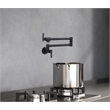 Pemberly Row Brass Wall Mounted Pot Filler Faucet in Matte Black