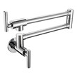 Pemberly Row Brass Wall Mounted Pot Filler Faucet in Chrome