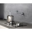 Pemberly Row Brass Wall Mounted Pot Filler Faucet in Chrome