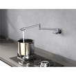Pemberly Row Brass Wall Mounted Pot Filler Faucet in Chrome