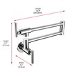 Pemberly Row Brass Wall Mounted Pot Filler Faucet in Chrome