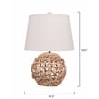 Pemberly Row 1-Light Rattan & Linen Table Lamp in Natural and White