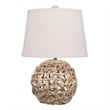 Pemberly Row 1-Light Rattan & Linen Table Lamp in Natural and White