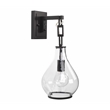 Pemberly Row 1-Light Metal & Glass Drop Wall Sconce in Bronze and Clear