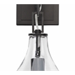 Pemberly Row 1-Light Metal & Glass Drop Wall Sconce in Bronze and Clear