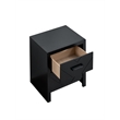 Pemberly Row Nightstand with 2 Drawers Wood Black Finish