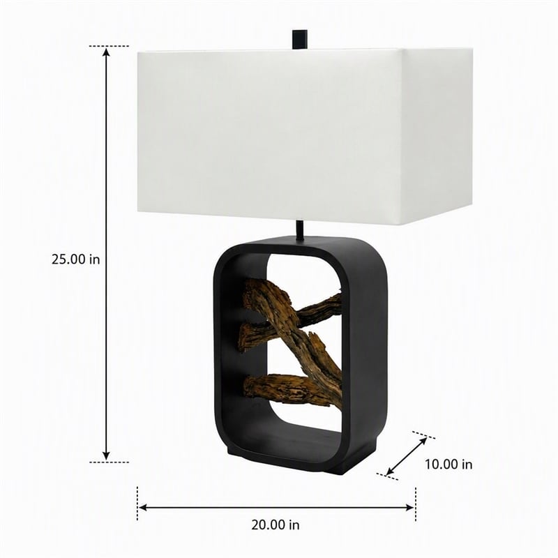 Pemberly Row Set of 2 Resin Table Lamps in Black with 25 Inch Height