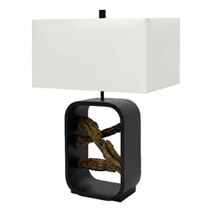 Pemberly Row Set of 2 Resin Table Lamps in Black with 25 Inch Height
