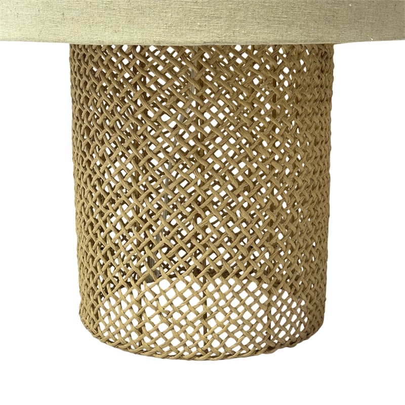 Pemberly Row 25 Inch Table Lamp with Rattan Design and Coastal Elegance
