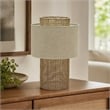 Pemberly Row 25 Inch Table Lamp with Rattan Design and Coastal Elegance