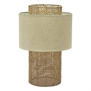 Pemberly Row 25 Inch Table Lamp with Rattan Design and Coastal Elegance