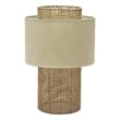 Pemberly Row 25 Inch Table Lamp with Rattan Design and Coastal Elegance