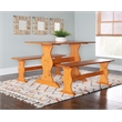 Pemberly Row Pine Wood Dining Bench in Honey Finish