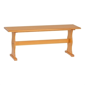 Pemberly Row Pine Wood Dining Bench in Honey Finish