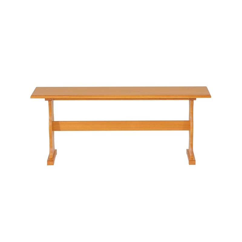 Pemberly Row Pine Wood Dining Bench in Honey Finish