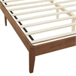 Pemberly Row King Platform Bed with Rattan Headboard in Walnut Finish
