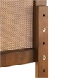 Pemberly Row King Platform Bed with Rattan Headboard in Walnut Finish
