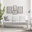 Pemberly Row Upholstered Fabric Sofa in Black White with Metal Legs