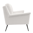Pemberly Row Upholstered Fabric Sofa in Black White with Metal Legs