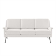 Pemberly Row Upholstered Fabric Sofa in Black White with Metal Legs