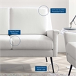 Pemberly Row Upholstered Fabric Sofa in Black White with Metal Legs