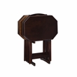 Pemberly Row 5-Piece Folding Tray Table Set with Wooden Octagonal Tops